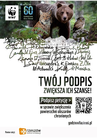 Plakat promujcy Godzin dla Ziemi WWF 2023 format a4 page 0001