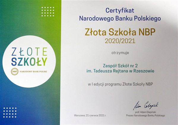 certyfikat NBP zlota szkola 2021